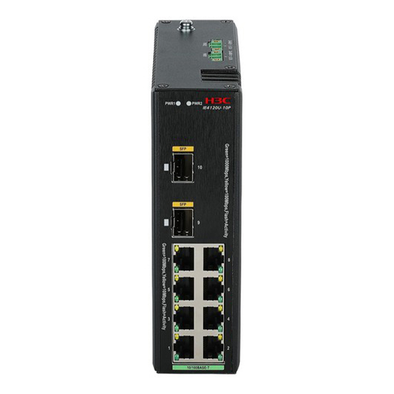 H3C IE4120U-10P 8口百兆电+2口千兆光导轨式无管理工业以太网交换机